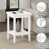 HomeStock End Table with Raised Edge Tray Top and Lower Shelf, Rubberwood Accent Table for Storage, Display and Organization - 4 of 4