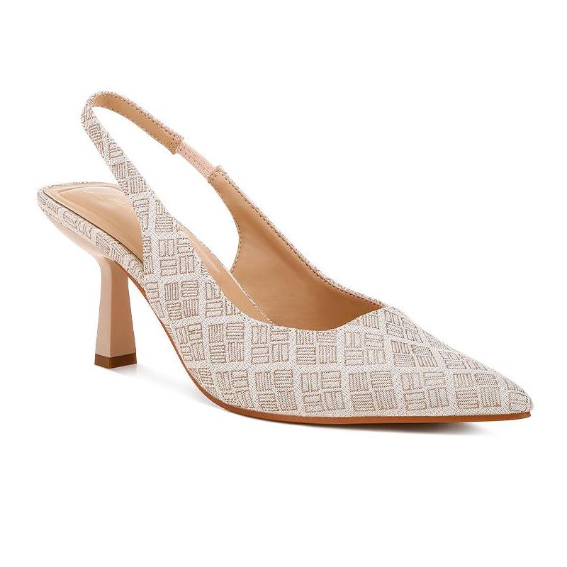 London Rag Womens Faina Pointed Toe Kitten Heel Pumps 6