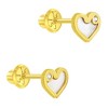 Girls' Mother of Pearl Heart Screw Back 14k Gold Earrings - In Season Jewelry - 2 of 4