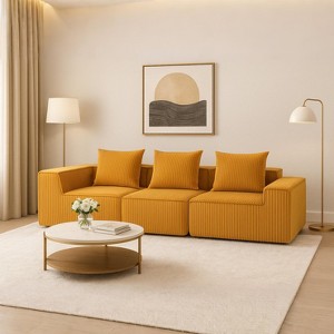 GDFStudio Aly Modular 111.41" Corduroy Fabric and Compressed Foam Sectional Sofa - 1 of 4