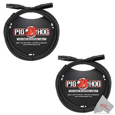 PigHog 8mm XLR Microphone Cable Male to Female 6 Ft Fully Balanced Premium Mic Cable - 2 Units