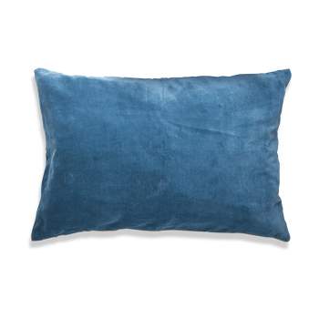 tagltd Velvet Lumbar Pillow Teal Christmas Throw Pillow Solid Rectangle For Bed Couch Living Room