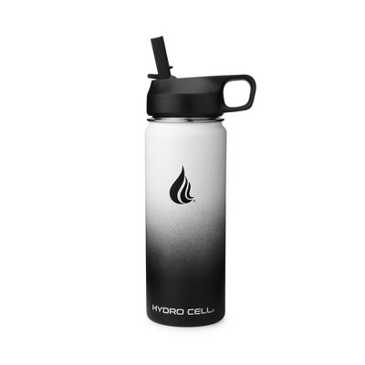 18oz Black and White Stainless Steel Insulated Water Bottle