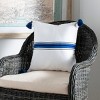 Orlanda Pillow - White/Navy - 16"X16" - Safavieh - 2 of 4
