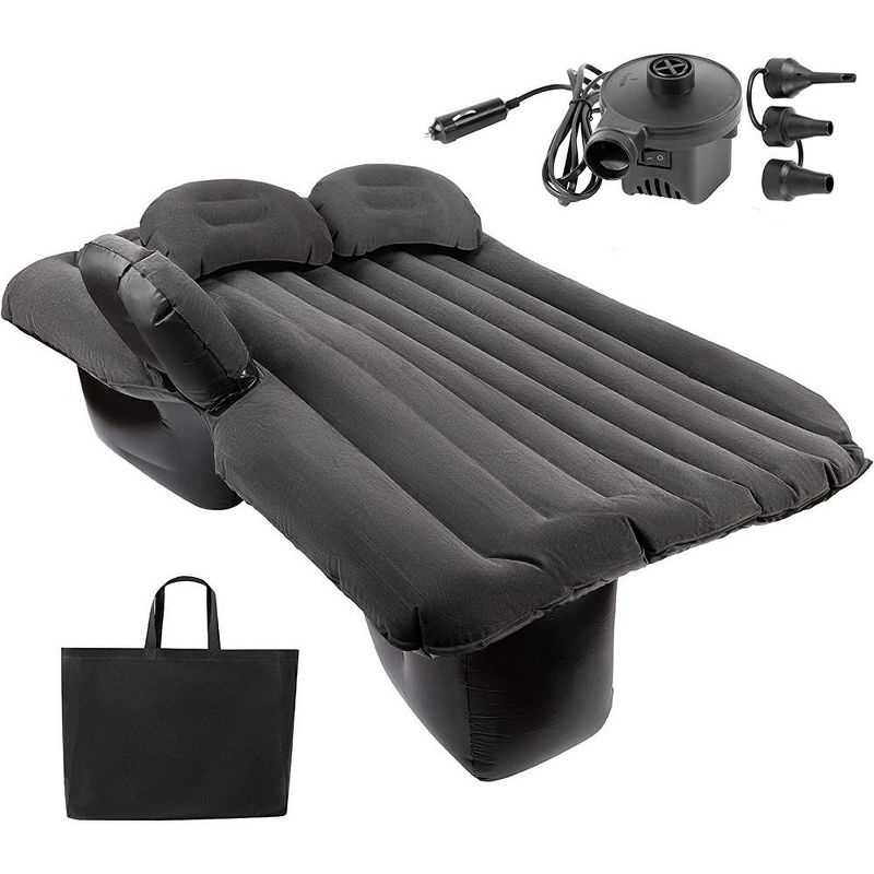 Zone Tech Inflatable Car Travel Air Mattress Back Seat Car blow up camping Bed with 2 Pillows and Pump kit Universal for Car SUV or Truck, 1 of 5