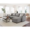 WhizMax  Modular Sectional Sleeper Sofa Couch with Storage Seat, Reversible Modular Sofa Couch with Storage Ottoman, Linen Fabric (Light Grey) - 4 of 4