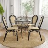 Merrick Lane Toulon Set of Four Stacking Thonet Bistro Style Chair, PE Cane Rattan Seat, and Metal Frame for Indoor/Outdoor Use - 2 of 4