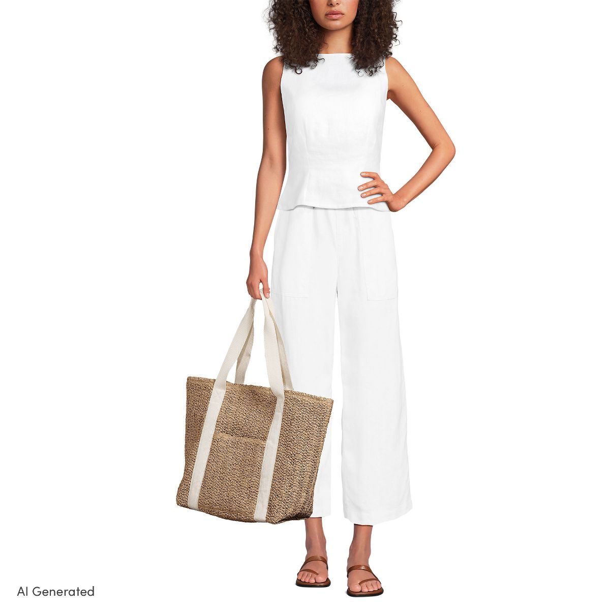 Lands' End Straw Tote Bag - thumbnail 6