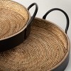 Sullivans 15.25" & 13" Round Wood & Seagrass Tray Set of 2 - 2 of 4