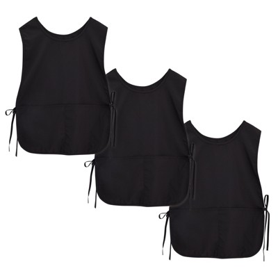 Stockroom Plus Smocks with 2 Pockets, Universal Unisex Cobbler Apron (19 x 28 In, Black, 3 Pack)