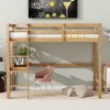 YOOCOZZ Twin Size High Loft Bed with Built-in Desk, Safety Guardrail and Ladder - 2 of 4
