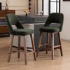 YOUNIKE Counter Height Bar Stool 26 Inch Modern Farmhouse Barstools with Solid Wood Legs Upholstered Bar Height Chair Boucle Fabric - 2 of 4