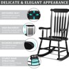 Karl Home | Elegant Black Solid Wood Patio Rocking Chair - 3 of 4