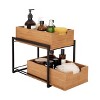 Seville Classics 2-Tier Premium Bamboo Sliding Storage Organizer Baskets - 2 of 4