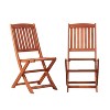 PAGED Outdoor Dining Chairs Wood Folding Chairs with Slatted Back and Slatted Seat for Patio, Outside, Lawn - 2 of 4
