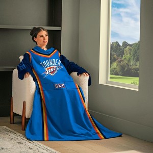Snuggie Oklahoma City Thunder  The Original Wearable Blanket with Sleeves & Pockets | Super Soft Fleece | As Seen on TV | Officially Licensed NBA Gear - 1 of 4