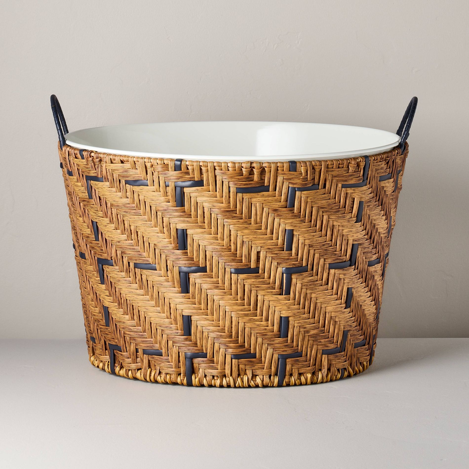 Woven Beverage Tub with Handles Natural/Black - Hearth & Hand™ with Magnolia