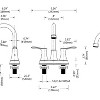 ChicFurnit Bathroom Sink Faucet Two Handle Centerset Faucet with Pop up Drain for Bathroom Use, Silver and Gray, 16.5"*13.7"*3.03" - 3 of 4