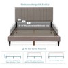Queen Size Tufted Upholstered Platform Bed with Headboard - 3 of 4
