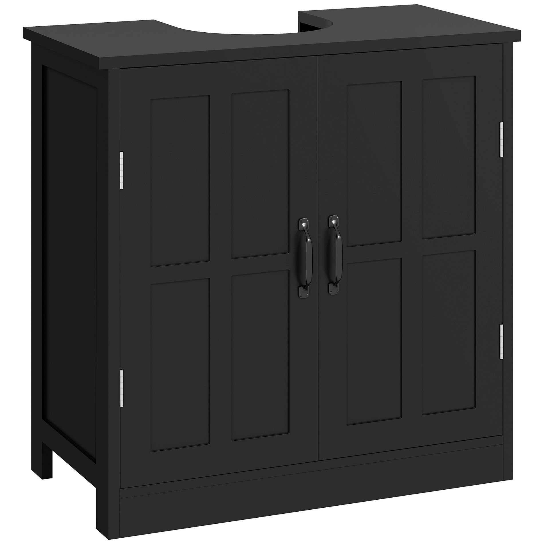 kleankin Pedestal Under-Sink Cabinet, Bathroom Storage Unit with Double Doors and Adjustable Shelf