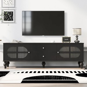 NicBex TV Stand Modern TV Stand Entertainment Center  with Fluted Glass Doors Media Console for TVs up to 75 Inches for Living room - 1 of 4