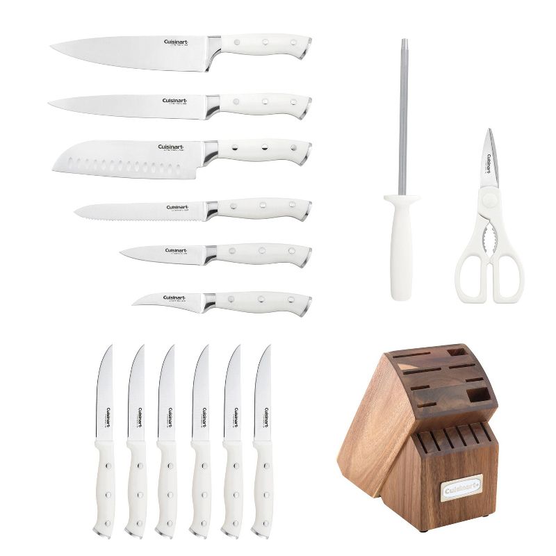 Cuisinart Classic 15pc White Triple Rivet Knife Block Set - C77WTR-15P2, 4 of 22