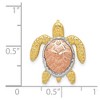 Black Bow Jewelry 14k Yellow & Rose Gold with White Rhodium Sea Turtle Pendant, 20mm - 4 of 4