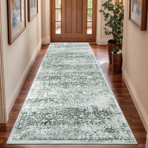 Washable Area Rug, Vintage Boho Pink Rug, Soft Non Slip Non Shedding Low Pile Carpet, for Living Room, Bedroom, Dinning Room - 1 of 4