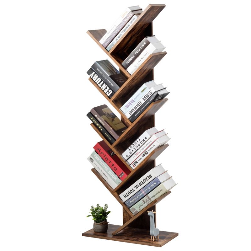 Costway Tree Bookshelf 8-Tier Bookcase Free Standing Book Rack Display Stand, 5 of 13