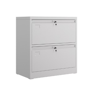 SUXXAN Metal Lateral File Cabinet, 30.24" H Lockable Files Cabinet, Ins Design Office Cabinet with 2 Drawers, Assembly Required,Black - 1 of 4