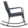 vidaXL Modern Outdoor Garden Rocking Chair - Durable Poly Rattan Material - Comfortable Cushions, Easy Assembly, Ergonomic Design - Anthracite - 3 of 4