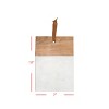 Small Square White Marble and Wood Kitchen Serving Cutting Board - Foreside Home & Garden - 4 of 4