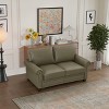 PU Leather Sofa with Nailhead Trim, Rolled Arms, and Rubber Wood Legs – Classic Upholstered Sofa Couch for Living Room - HABITRIO - 3 of 4