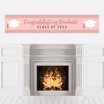 Big Dot of Happiness Rose Gold Grad - 2022 Graduation Party Decorations Party Banner