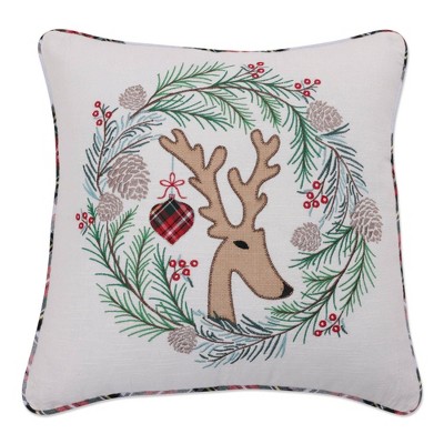 18"x18" Deer Christmas Indoor Square Throw Pillow - Pillow Perfect