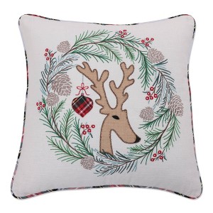 18"x18" Deer Christmas Indoor Square Throw Pillow - Pillow Perfect - 1 of 3