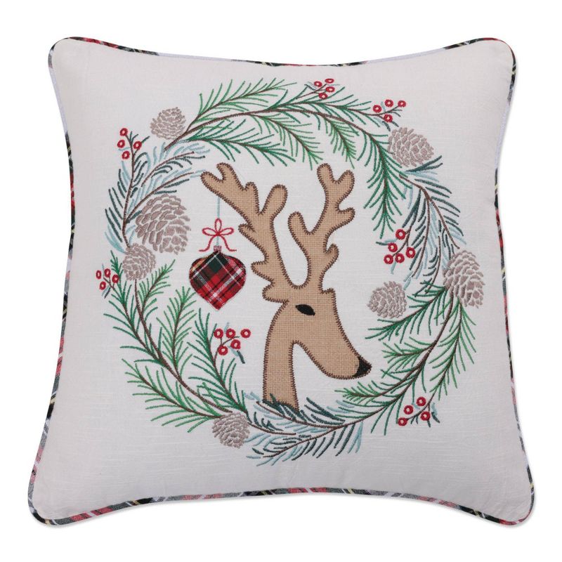 18&#34;x18&#34; Deer Christmas Indoor Square Throw Pillow - Pillow Perfect, 1 of 4