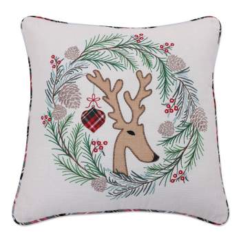 18"x18" Deer Christmas Indoor Square Throw Pillow - Pillow Perfect