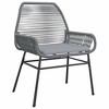 vidaXL Patio Dining Set with Cushions Outdoor Dining Furniture Poly Rattan Glass - Gray 55.1" x 27.6" x 29.1" 4 Piece - 4 of 4
