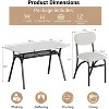 5-Piece Modern Dining Set: 43.3" Black Kitchen Table & 4 Beige Grey Chairs (301 lb) w/ Storage Shelf - Small Space Set for Apartments - 3 of 4