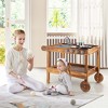 Costway Kids Wooden Mud Play Kitchen Cart with Sink, 4 Stoves & Storage Shelf Natural - 4 of 4
