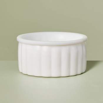 Ribbed Milk Glass Bathroom Trinket Dish White - Hearth & Hand™ with Magnolia