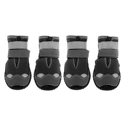 Unique Bargains Pet Footwear Dog Boots Black 4 Pcs
