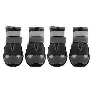 Unique Bargains Pet Footwear Dog Boots Black 4 Pcs - 1 of 4