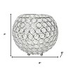 HomeRoots 7" Clear And Silver Faux Crystal And Metal Round Table Vase - 3 of 4