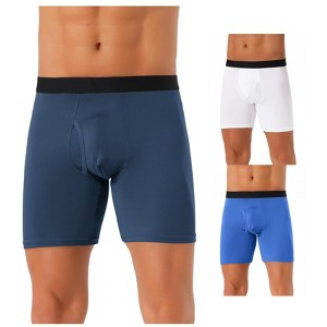 INSPIRE CHIC Men's 3 Pack Lightweight Soft Stretch Open-fly Basic Boxer Briefs - 1 of 4