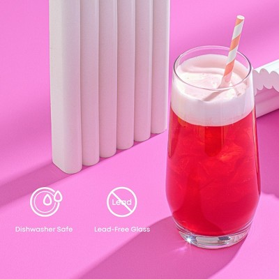 Gwen 18oz Lead-Free Crystal Highball Glass Set