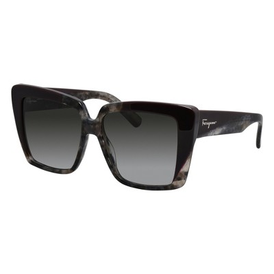 Salvatore Ferragamo SF 1060S 021 Womens Square Sunglasses Grey Marble/Bordeaux 55mm