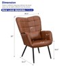 CAVINAS Leather Accent Chair with High Backrest and Metal Legs,Modern Upholstered Living Room Chairs,Reading Chairs for Living Room - 3 of 4
