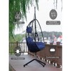 37.4"Egg Chair with Stand Indoor Outdoor Swing Chair Patio Wicker Hanging - 4 of 4